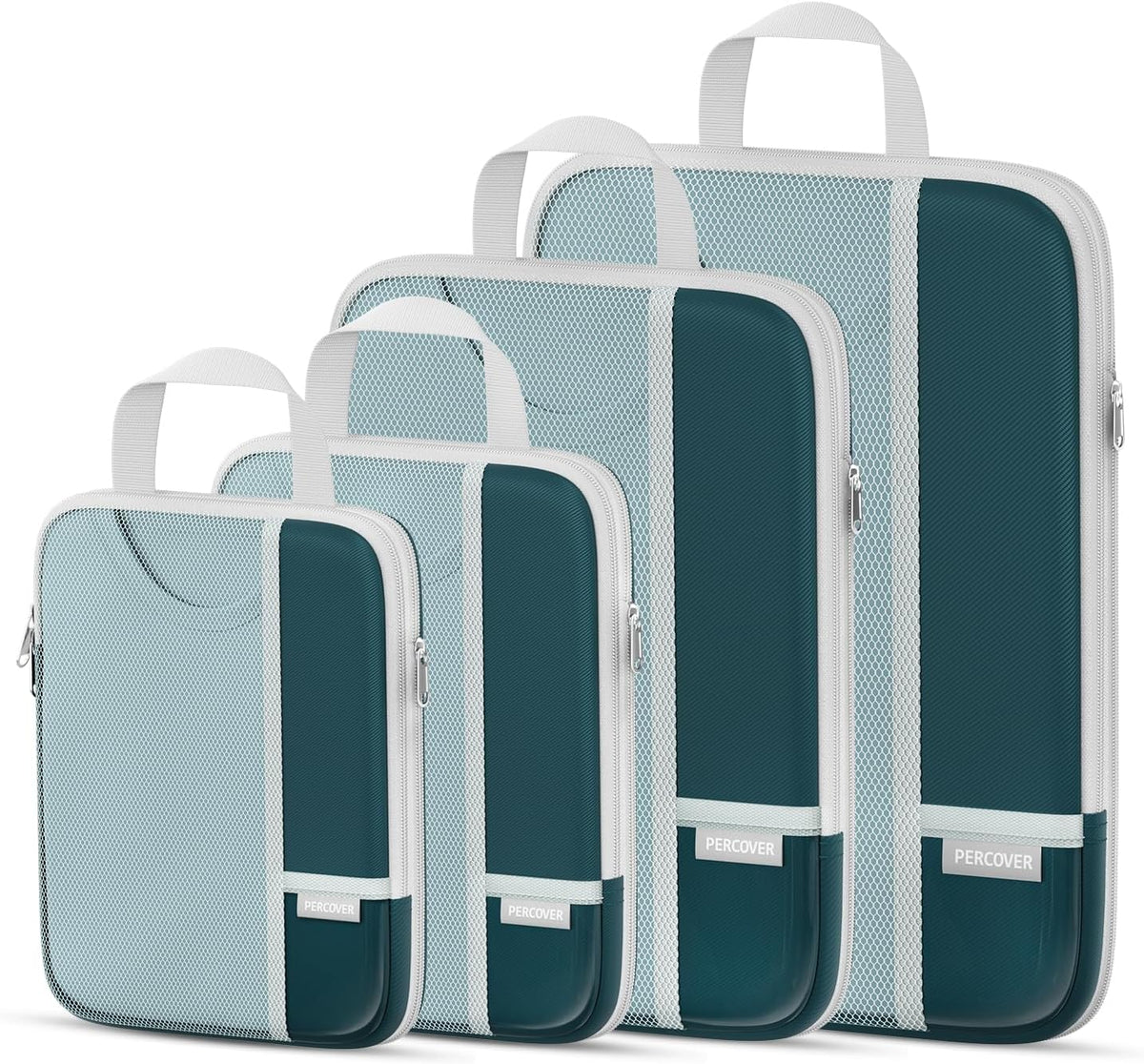 Percover Compression Packing Cubes for Travel, 6-Piece Structured Compression Organizer Set for Organized Packing & Carry-On Luggage, Pink