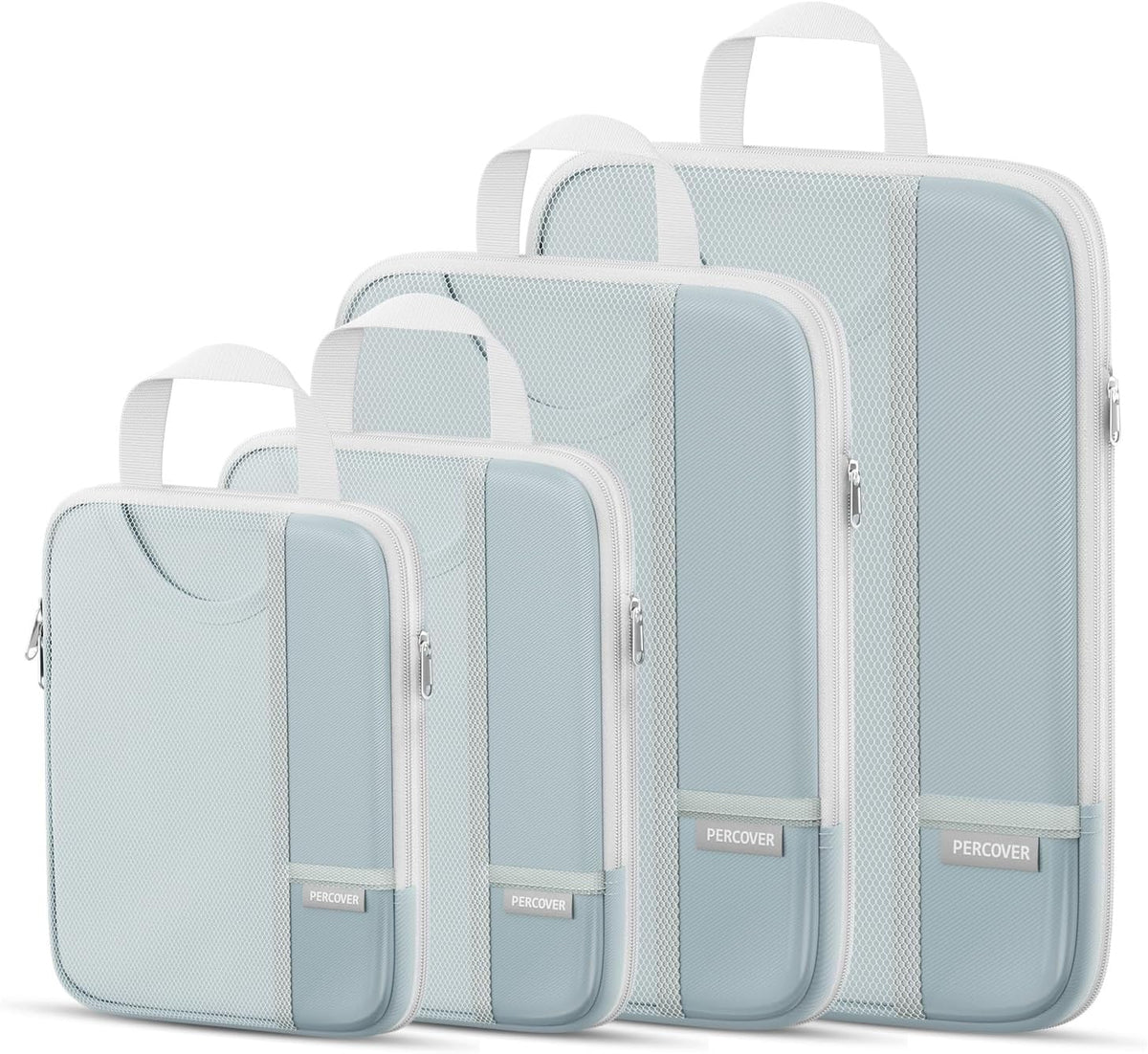 Percover Compression Packing Cubes for Travel, 6-Piece Structured Compression Organizer Set for Organized Packing & Carry-On Luggage, Pink