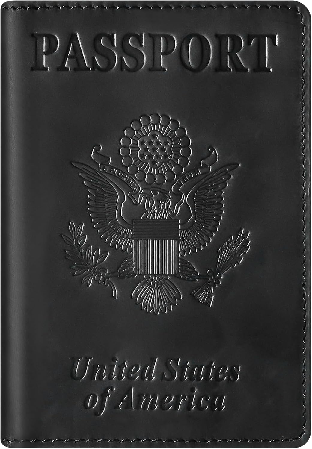 Premium Leather Passport Holder Covers, Rfid Travel Wallet Passport Document Holder, Travel Essentials Wallet Cover Case for Men and Women (Black)