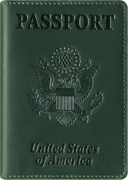 Premium Leather Passport Holder Covers, Rfid Travel Wallet Passport Document Holder, Travel Essentials Wallet Cover Case for Men and Women (Black)