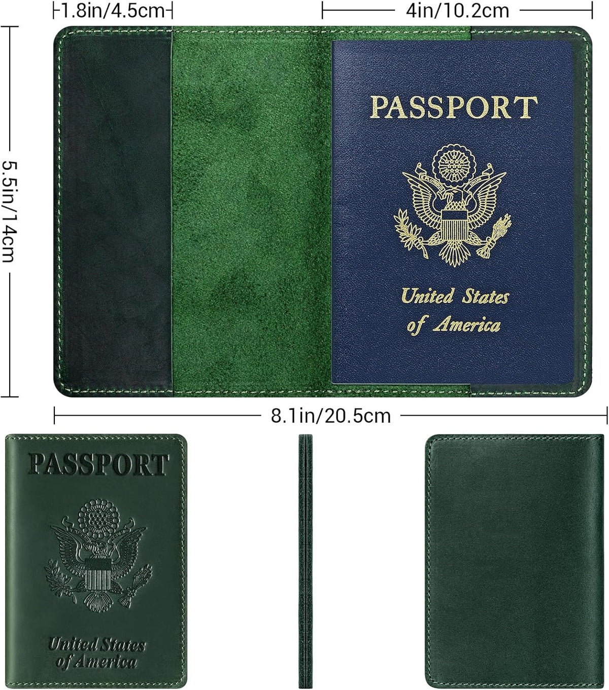 Premium Leather Passport Holder Covers, Rfid Travel Wallet Passport Document Holder, Travel Essentials Wallet Cover Case for Men and Women (Black)