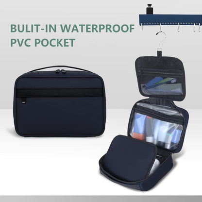Toiletry Bag Women Men,Foldable Cosmetic Organizer Travel Bag Hanging Toiletry Bag Hygiene Bag with 4 Compartments Water Resistant Makeup Bag Toiletries，Black