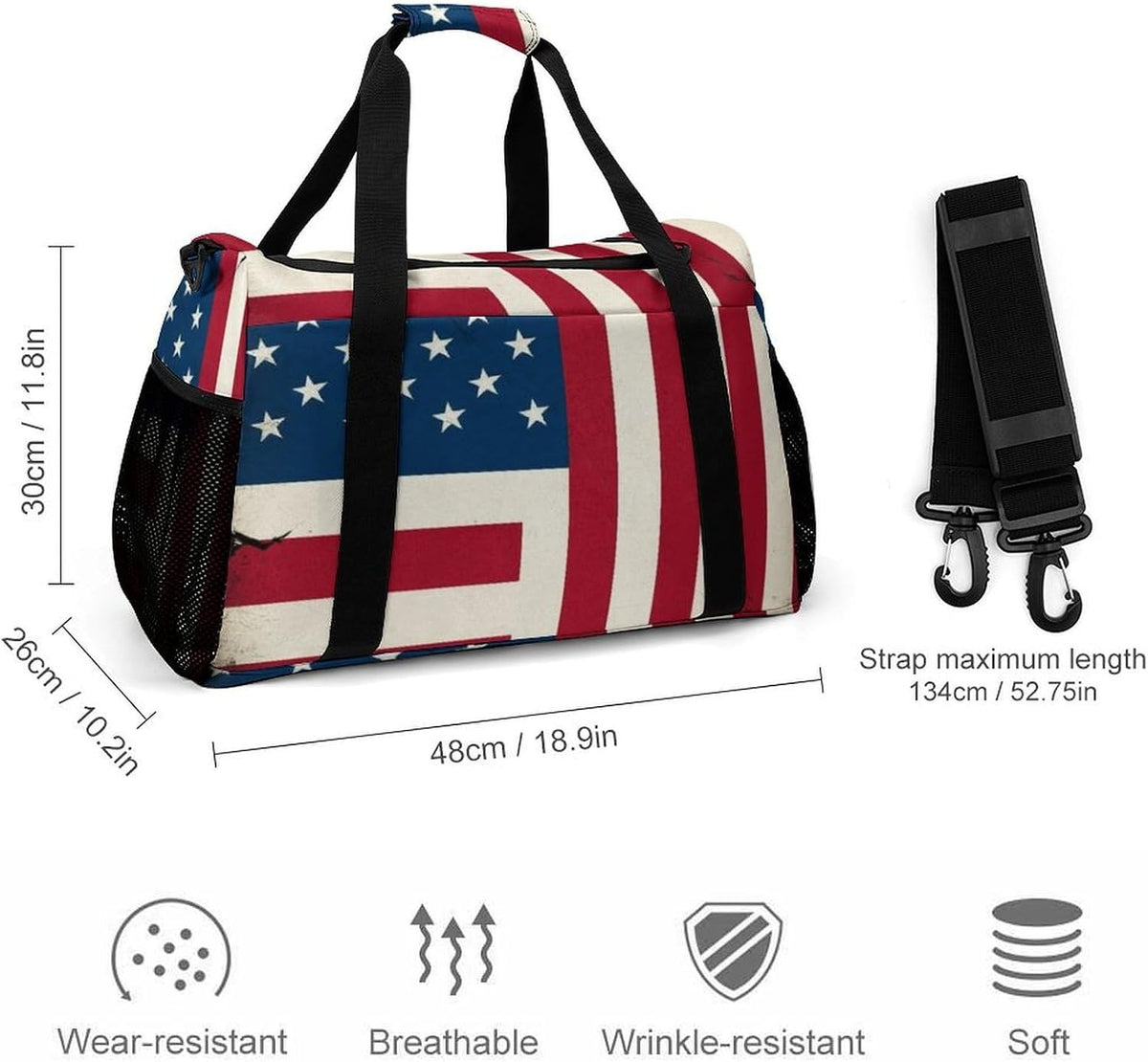 Lightweight Carry On Duffel Bag Weekender Overnight Travel Tote Bag Foldable for Men Women Gym
