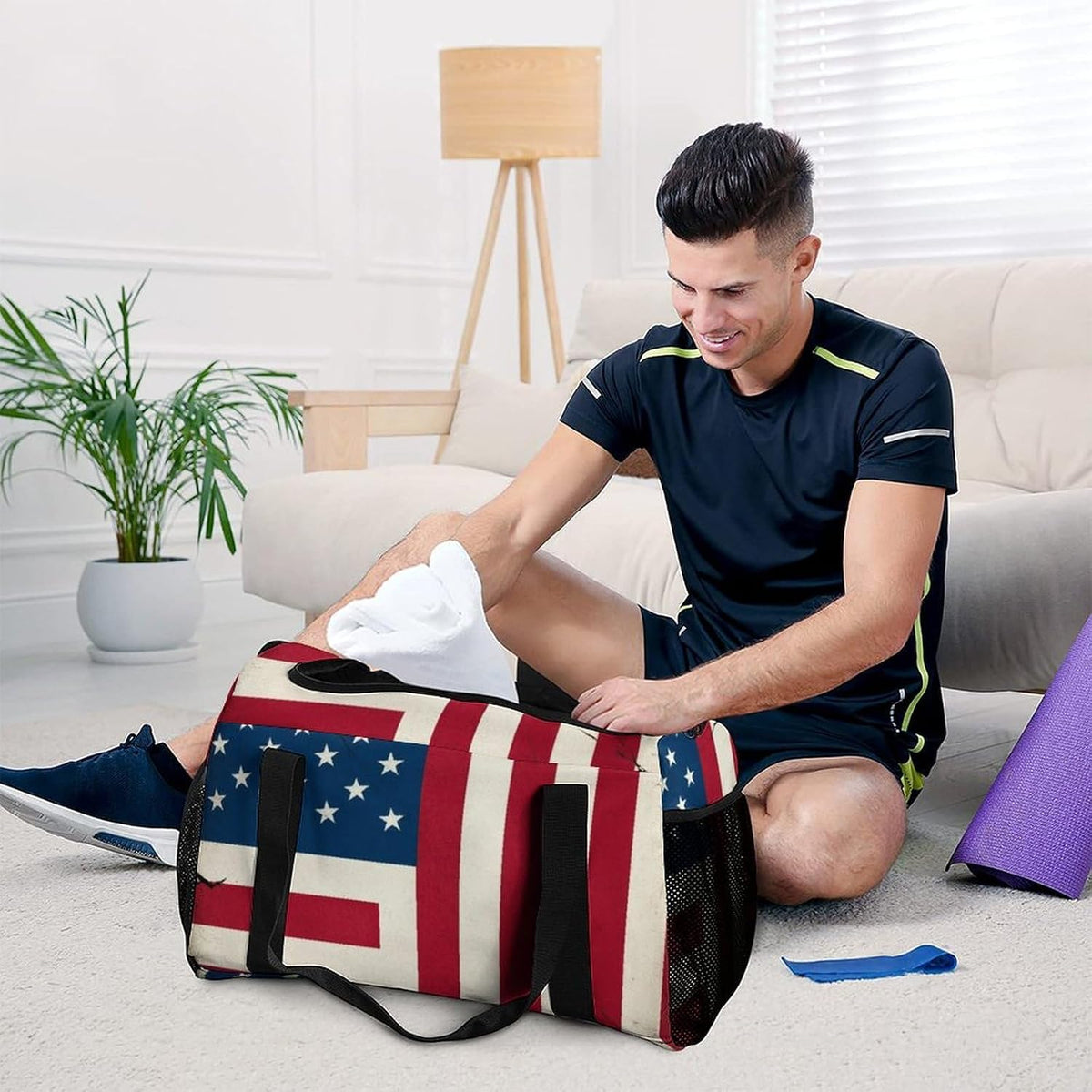 Lightweight Carry On Duffel Bag Weekender Overnight Travel Tote Bag Foldable for Men Women Gym