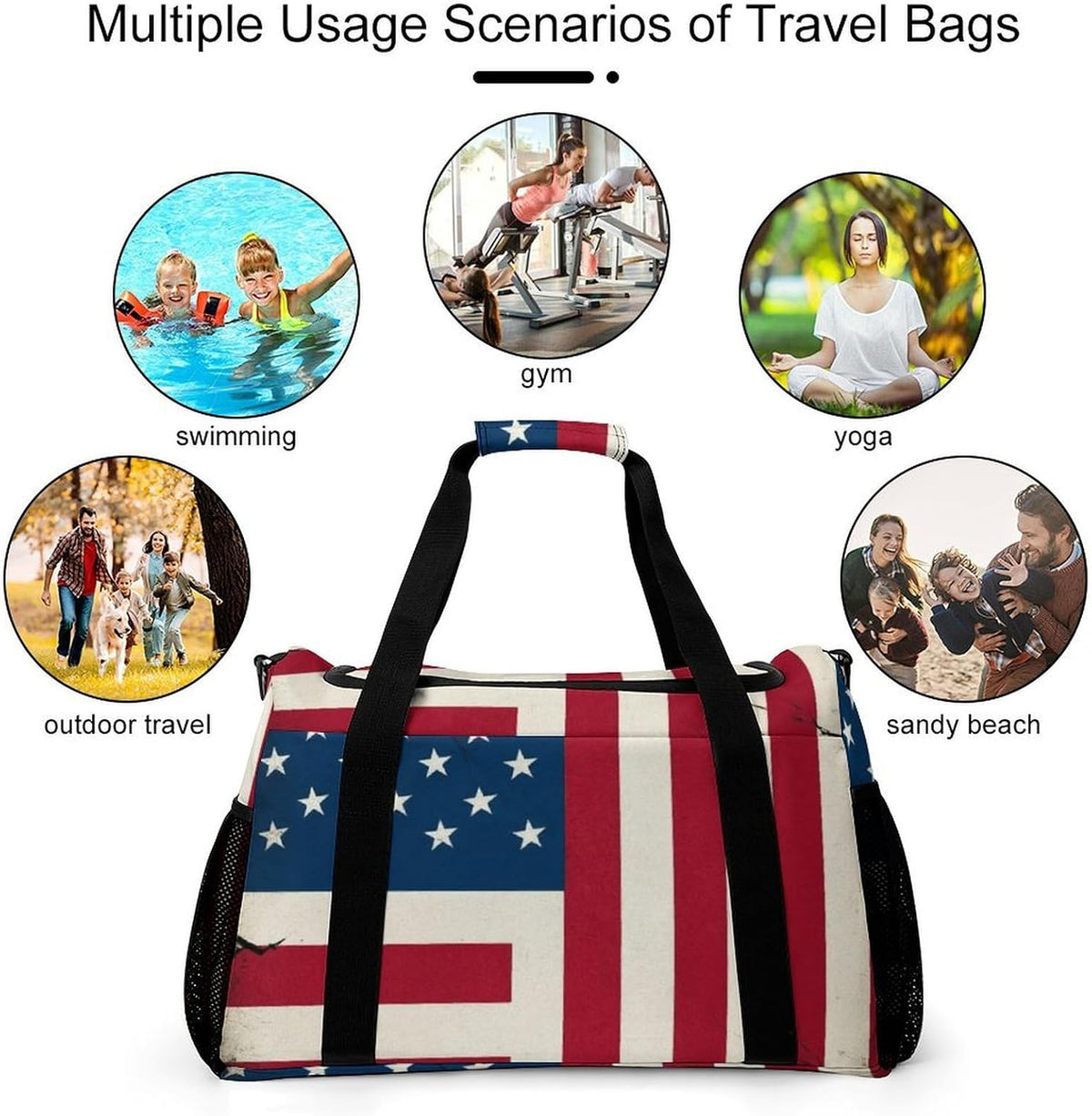 Lightweight Carry On Duffel Bag Weekender Overnight Travel Tote Bag Foldable for Men Women Gym