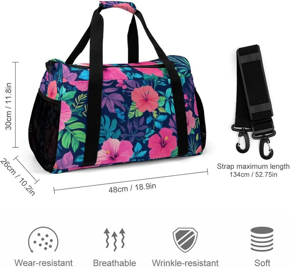 Lightweight Carry On Duffel Bag Weekender Overnight Travel Tote Bag Foldable for Men Women Gym