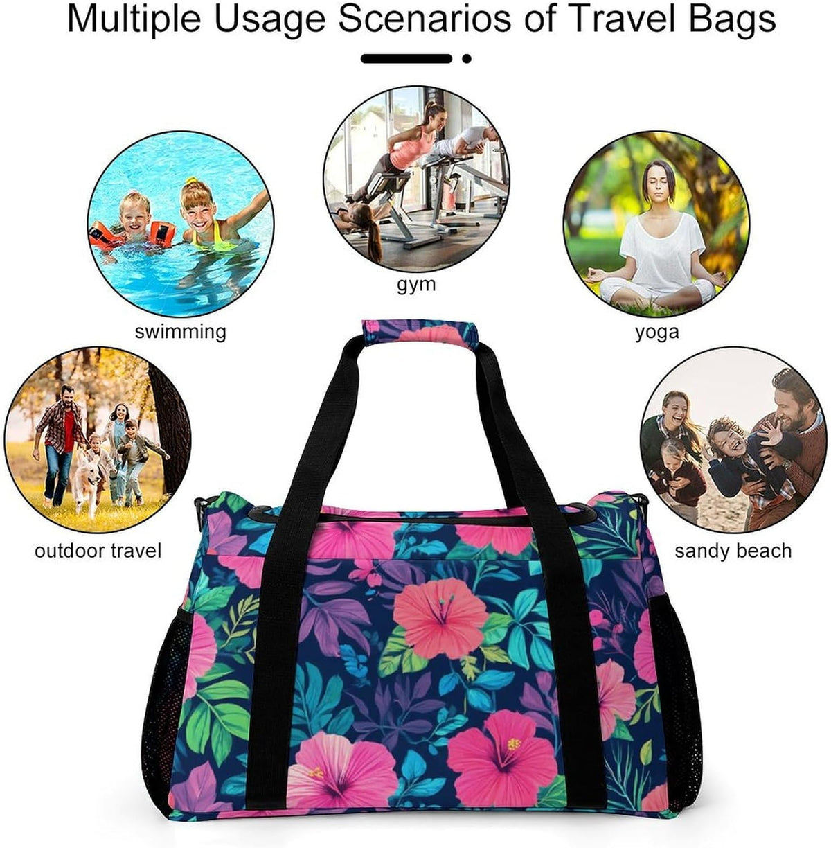 Lightweight Carry On Duffel Bag Weekender Overnight Travel Tote Bag Foldable for Men Women Gym