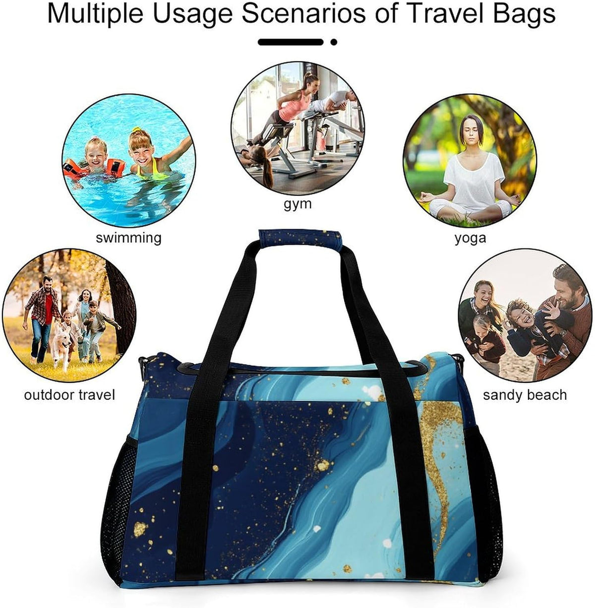 Lightweight Carry On Duffel Bag Weekender Overnight Travel Tote Bag Foldable for Men Women Gym