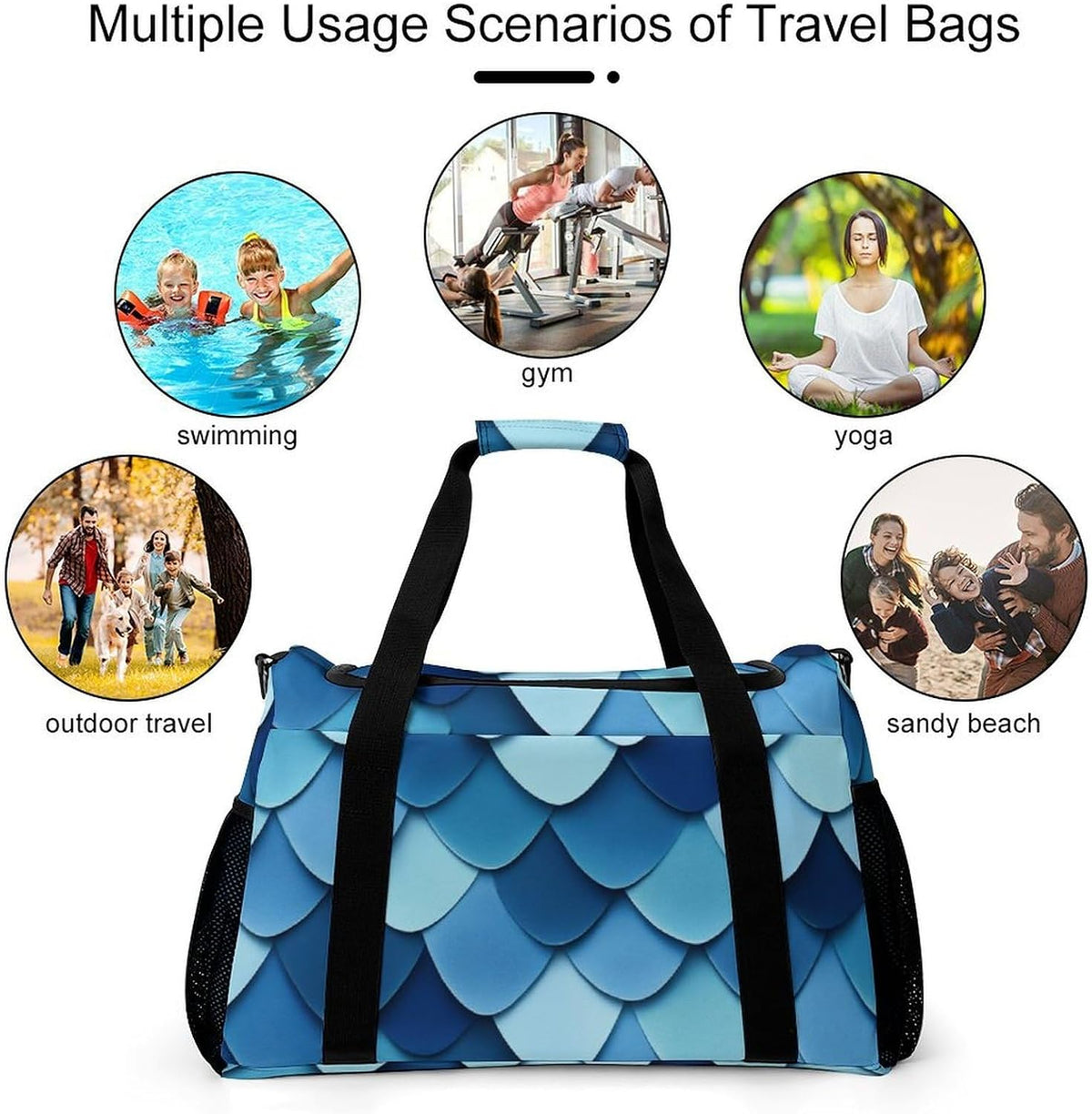 Lightweight Carry On Duffel Bag Weekender Overnight Travel Tote Bag Foldable for Men Women Gym