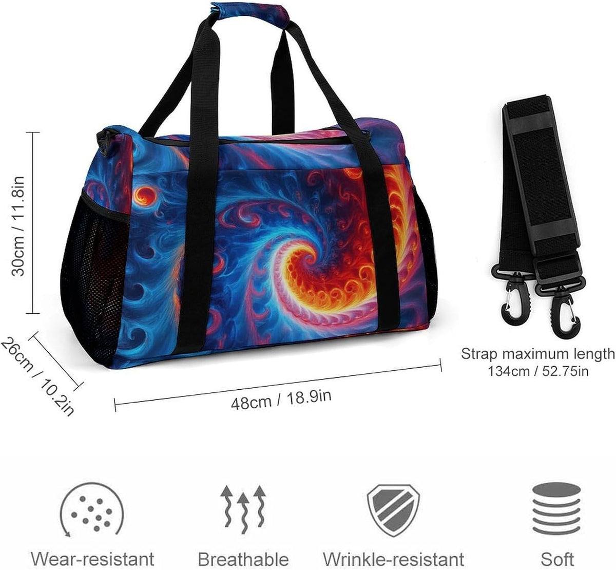 Lightweight Carry On Duffel Bag Weekender Overnight Travel Tote Bag Foldable for Men Women Gym