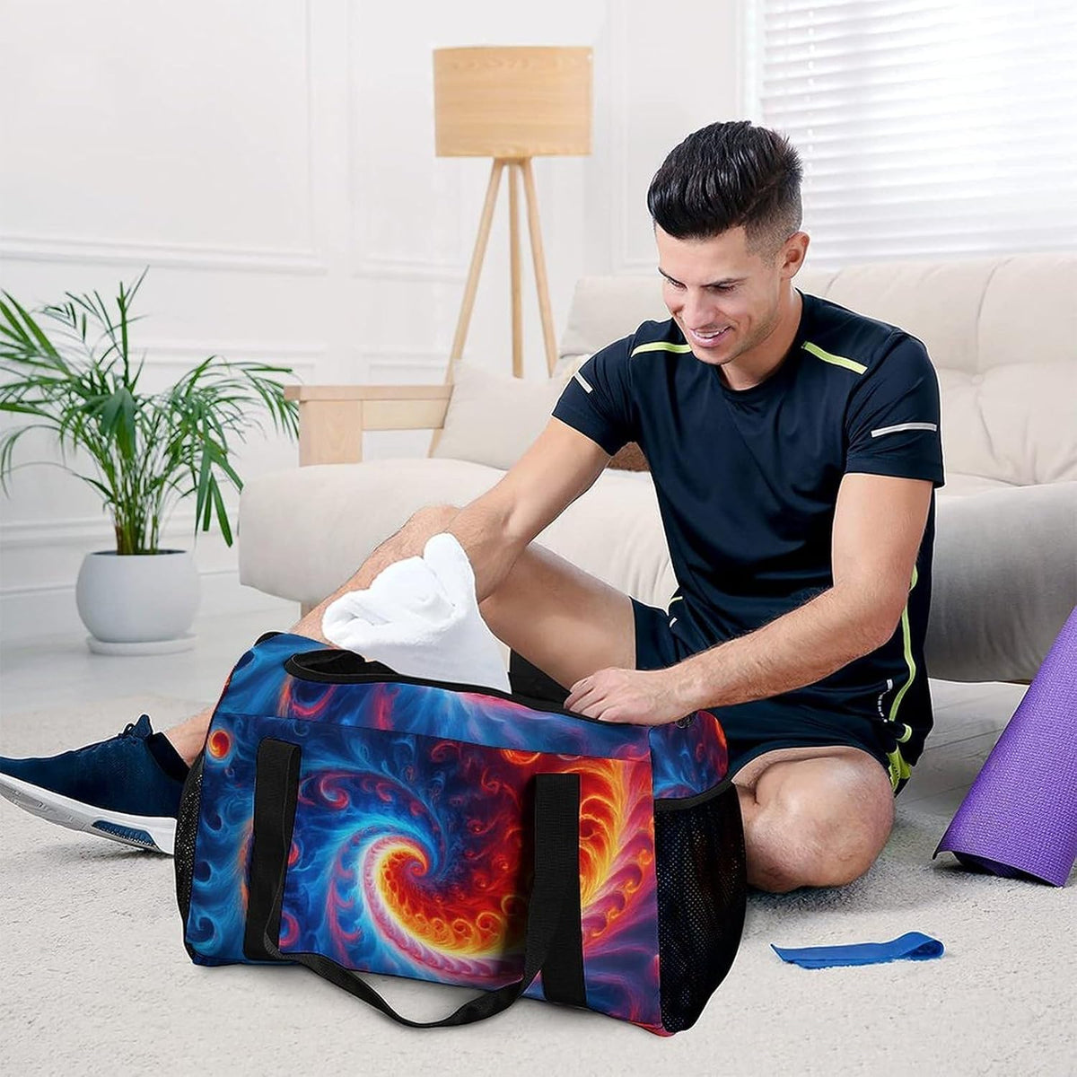 Lightweight Carry On Duffel Bag Weekender Overnight Travel Tote Bag Foldable for Men Women Gym