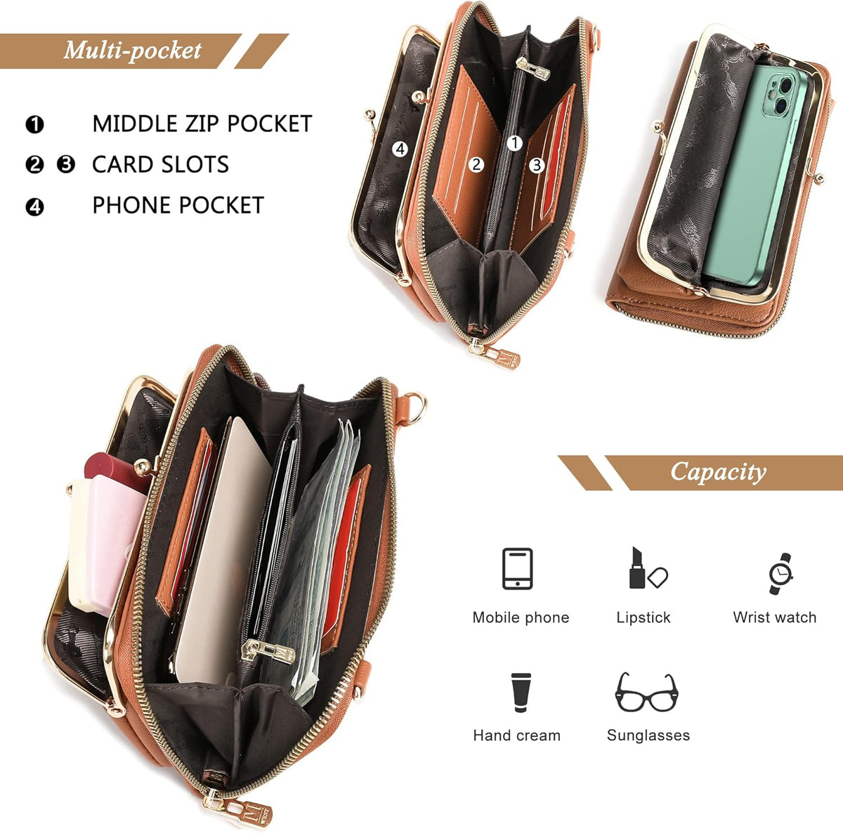 Montana West Crossbody Cell Phone Purse for Women RFID Blocking Cellphone Wallet