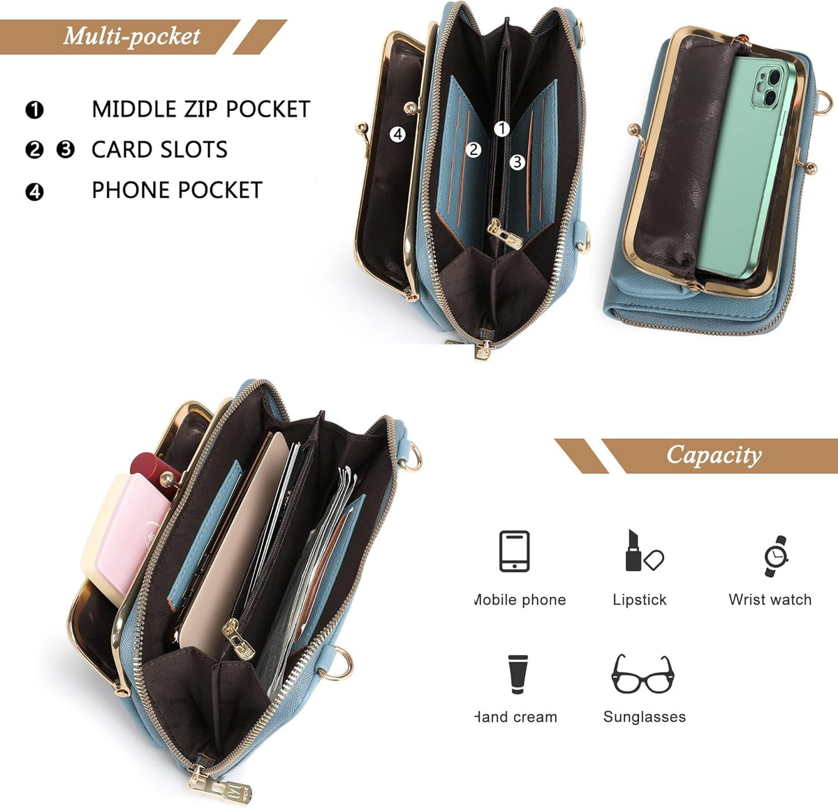 Montana West Crossbody Cell Phone Purse for Women RFID Blocking Cellphone Wallet