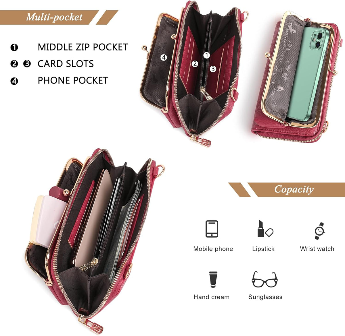 Montana West Crossbody Cell Phone Purse for Women RFID Blocking Cellphone Wallet