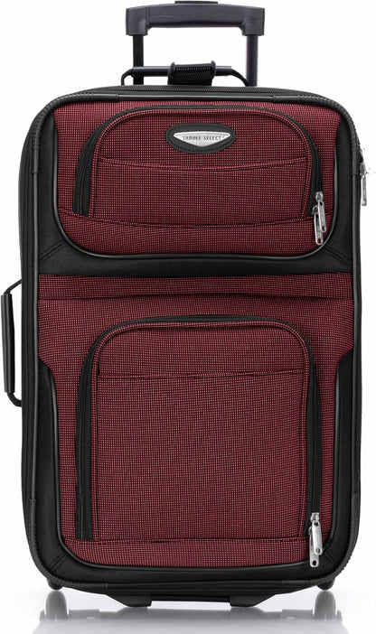 Amsterdam Softside Expandable Luggage with Rolling Wheels, Orange, 21-Inch Carry-on