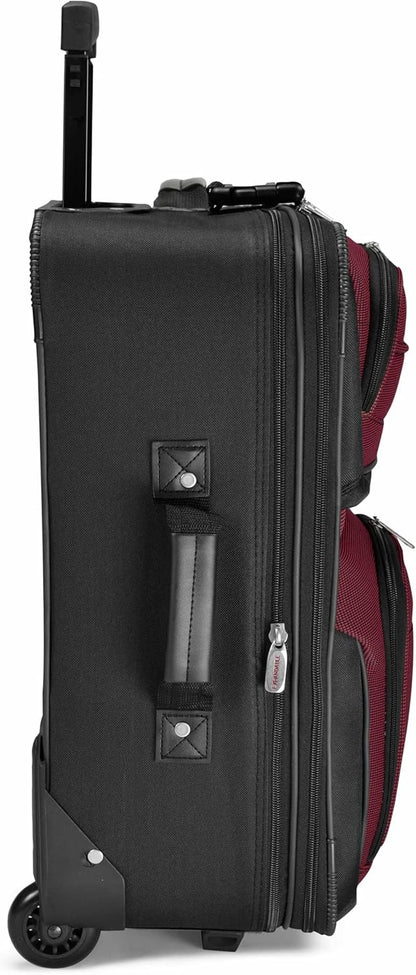 Amsterdam Softside Expandable Luggage with Rolling Wheels, Orange, 21-Inch Carry-on