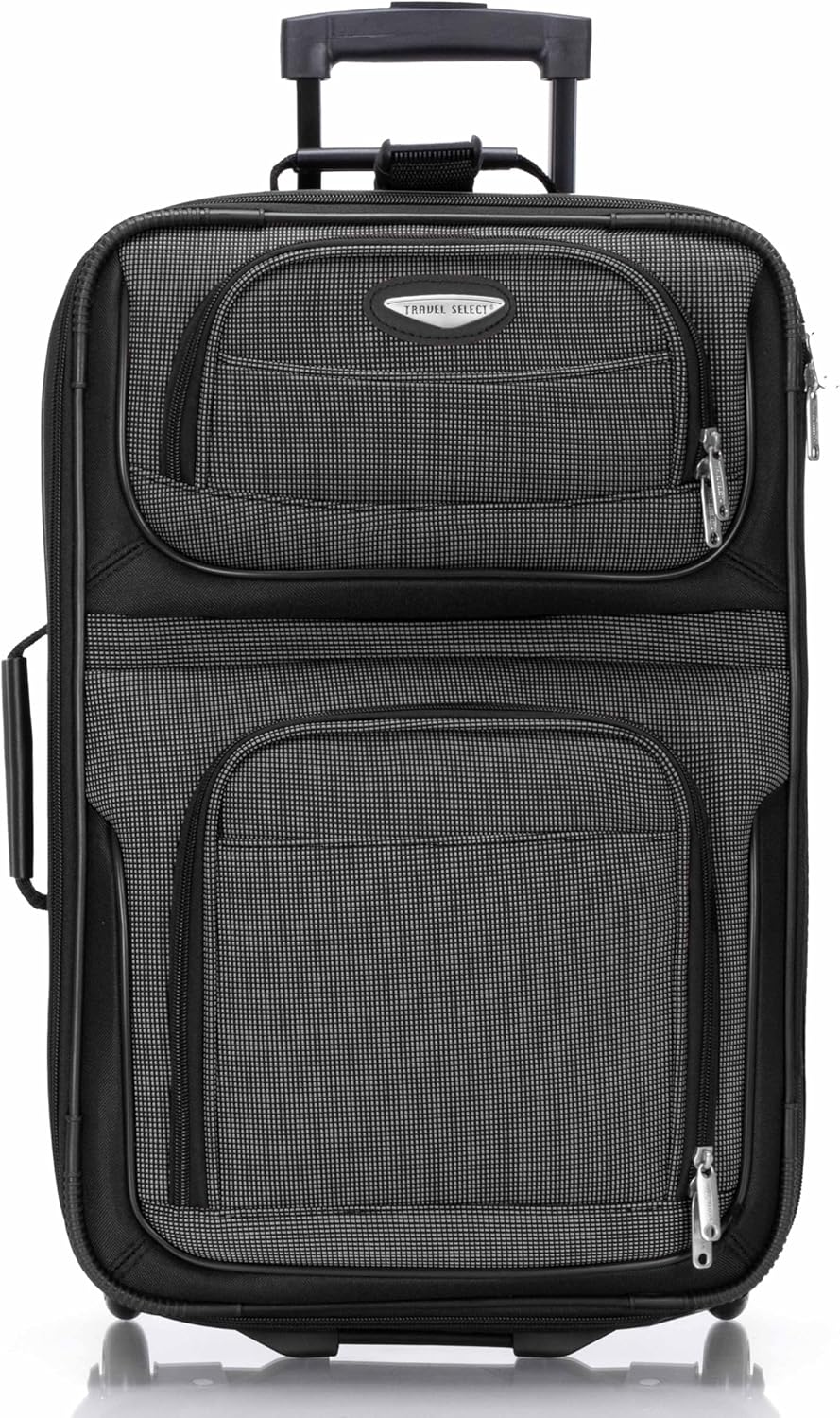Amsterdam Softside Expandable Luggage with Rolling Wheels, Orange, 21-Inch Carry-on