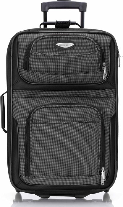 Amsterdam Softside Expandable Luggage with Rolling Wheels, Orange, 21-Inch Carry-on