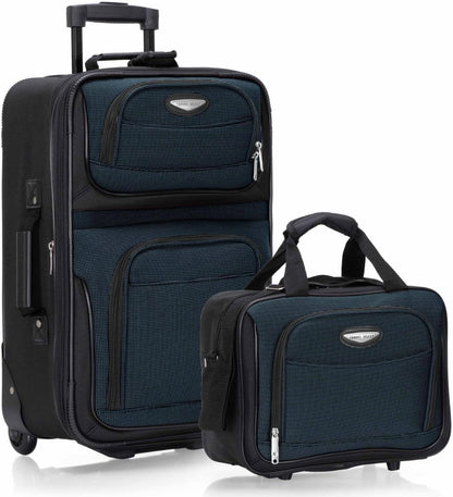 Amsterdam Softside Expandable Luggage with Rolling Wheels, Orange, 21-Inch Carry-on