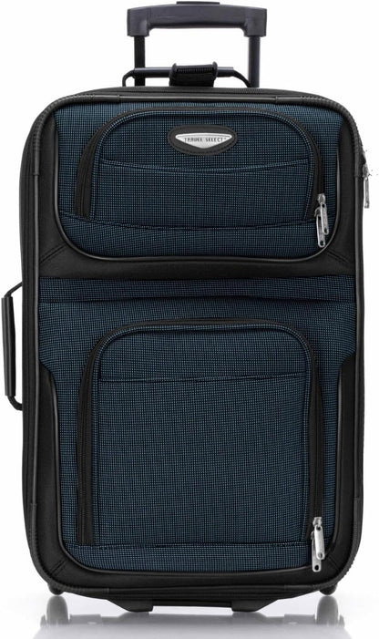 Amsterdam Softside Expandable Luggage with Rolling Wheels, Orange, 21-Inch Carry-on