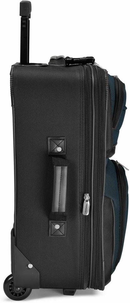 Amsterdam Softside Expandable Luggage with Rolling Wheels, Orange, 21-Inch Carry-on