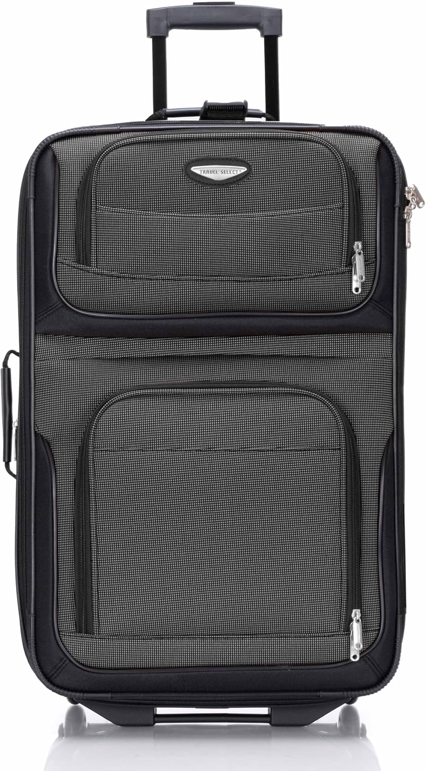 Amsterdam Softside Expandable Luggage with Rolling Wheels, Orange, 21-Inch Carry-on