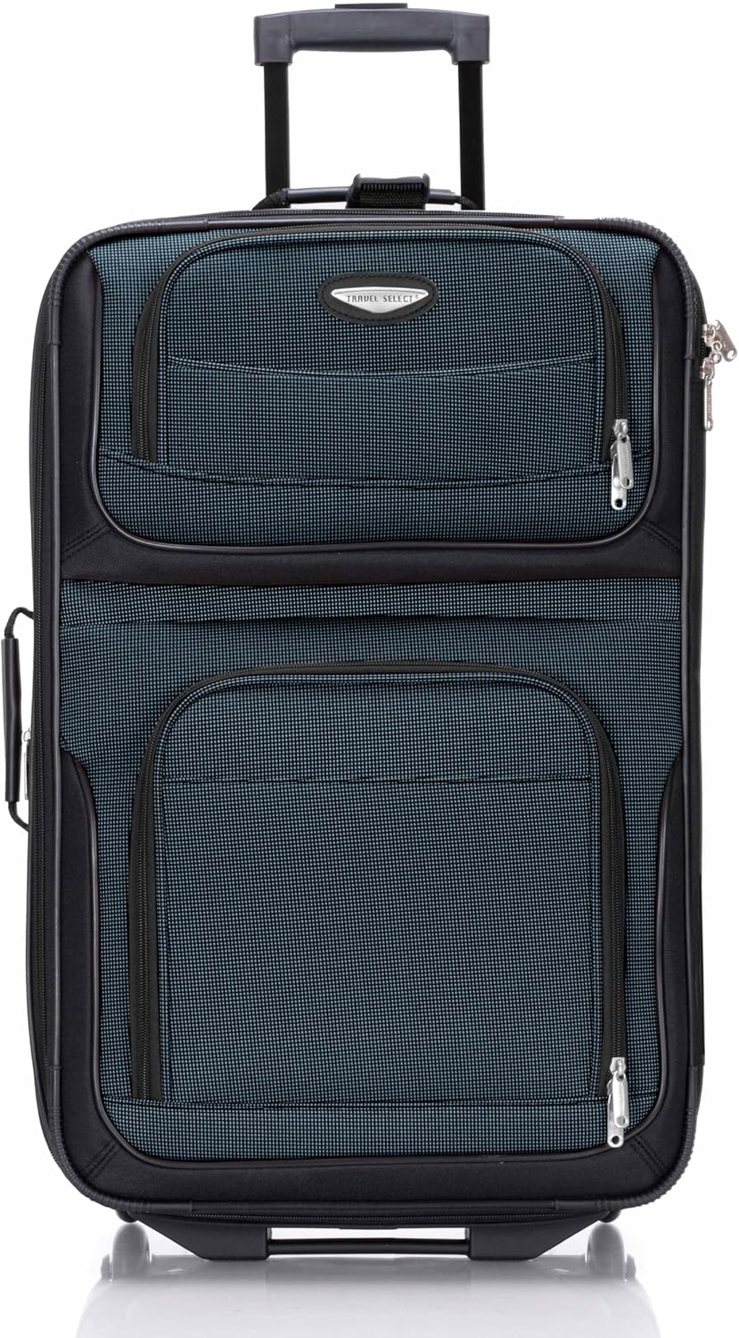 Amsterdam Softside Expandable Luggage with Rolling Wheels, Orange, 21-Inch Carry-on