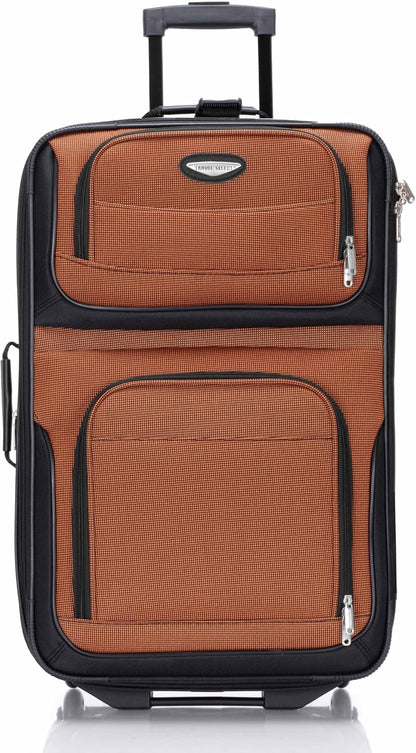 Amsterdam Softside Expandable Luggage with Rolling Wheels, Orange, 21-Inch Carry-on