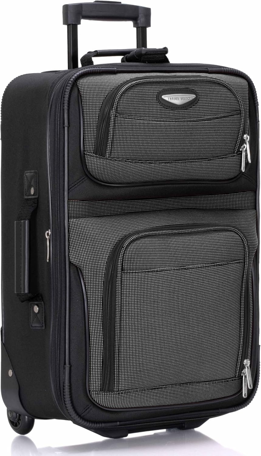 Amsterdam Softside Expandable Luggage with Rolling Wheels, Orange, 21-Inch Carry-on