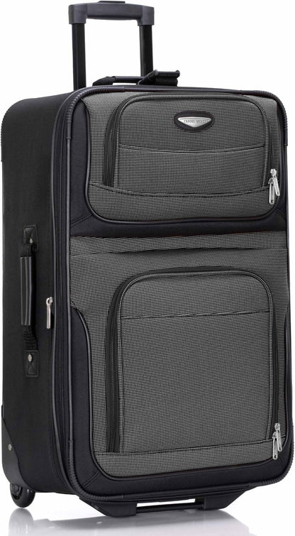 Amsterdam Softside Expandable Luggage with Rolling Wheels, Orange, 21-Inch Carry-on