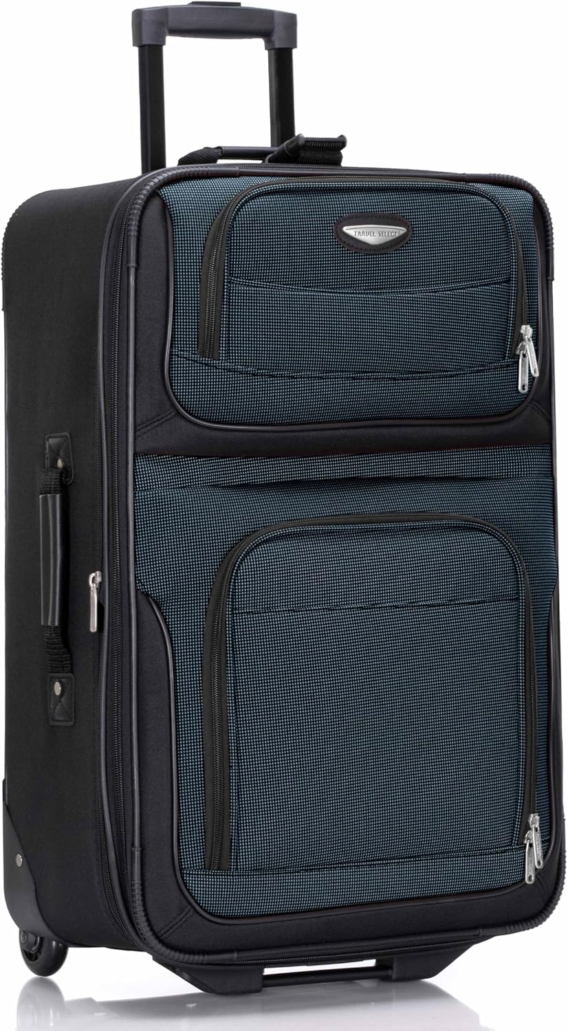 Amsterdam Softside Expandable Luggage with Rolling Wheels, Orange, 21-Inch Carry-on