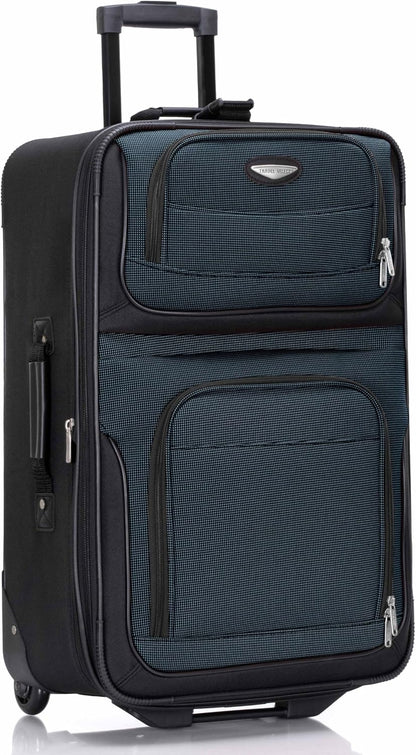 Amsterdam Softside Expandable Luggage with Rolling Wheels, Orange, 21-Inch Carry-on