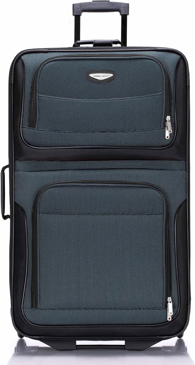 Amsterdam Softside Expandable Luggage with Rolling Wheels, Orange, 21-Inch Carry-on
