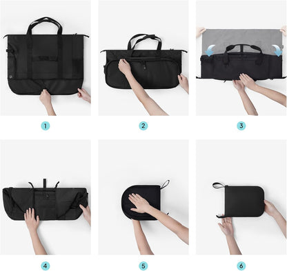 Foldable Travel Bag for Men & Women, 65L Weekender Overnight Duffle Bag for Travel, Expandable Airline Approved Carry-On with Shoe Compartment, Lightweight Personal Item Bag, Water-resistant