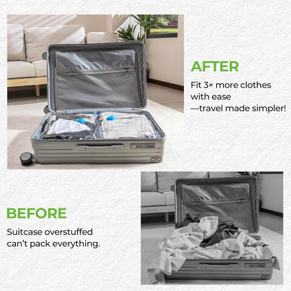 Vacuum Storage Bags for Travel: 15 Pack Compression Packing for Clothes with Rechargeable Air Pump Carry-on Size Vacuum Seal Bags Luggage＆ Suitcase Space Saver Organizer for Clothing