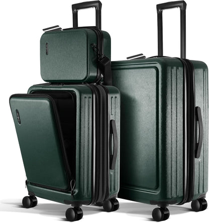 20 Inch Carry On Luggage 22x14x9 Airline Approved, Carry On Suitcase with Wheels, Hard-shell Carry-on Luggage, Durable Luggage Carry-On, Sage Green Small Suitcase with Cosmetic Case