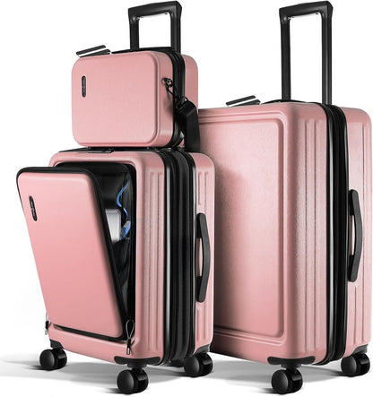 20 Inch Carry On Luggage 22x14x9 Airline Approved, Carry On Suitcase with Wheels, Hard-shell Carry-on Luggage, Durable Luggage Carry-On, Sage Green Small Suitcase with Cosmetic Case