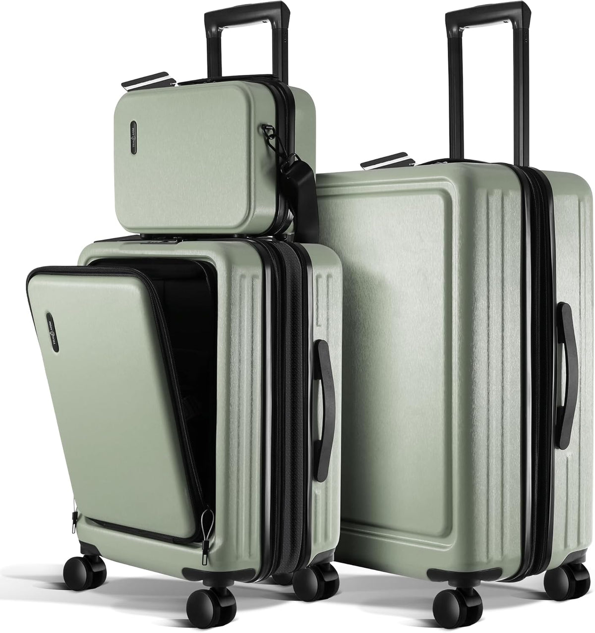 20 Inch Carry On Luggage 22x14x9 Airline Approved, Carry On Suitcase with Wheels, Hard-shell Carry-on Luggage, Durable Luggage Carry-On, Sage Green Small Suitcase with Cosmetic Case