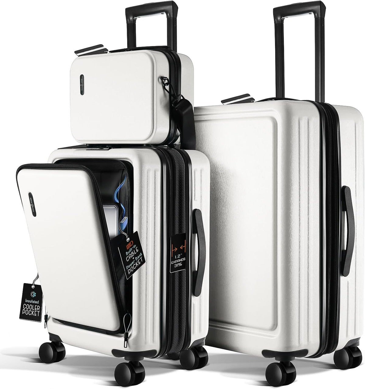 20 Inch Carry On Luggage 22x14x9 Airline Approved, Carry On Suitcase with Wheels, Hard-shell Carry-on Luggage, Durable Luggage Carry-On, Sage Green Small Suitcase with Cosmetic Case