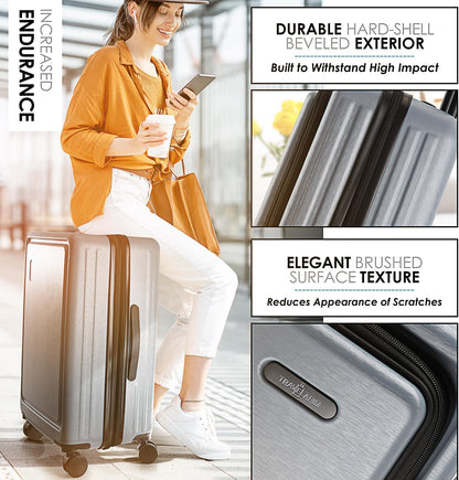 20 Inch Carry On Luggage 22x14x9 Airline Approved, Carry On Suitcase with Wheels, Hard-shell Carry-on Luggage, Durable Luggage Carry-On, Sage Green Small Suitcase with Cosmetic Case