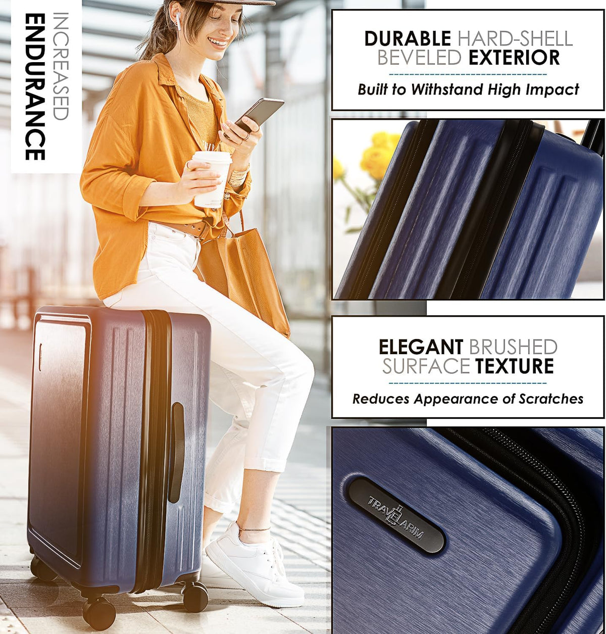 20 Inch Carry On Luggage 22x14x9 Airline Approved, Carry On Suitcase with Wheels, Hard-shell Carry-on Luggage, Durable Luggage Carry-On, Sage Green Small Suitcase with Cosmetic Case