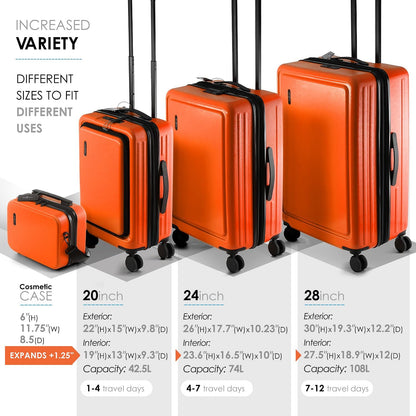 20 Inch Carry On Luggage 22x14x9 Airline Approved, Carry On Suitcase with Wheels, Hard-shell Carry-on Luggage, Durable Luggage Carry-On, Sage Green Small Suitcase with Cosmetic Case