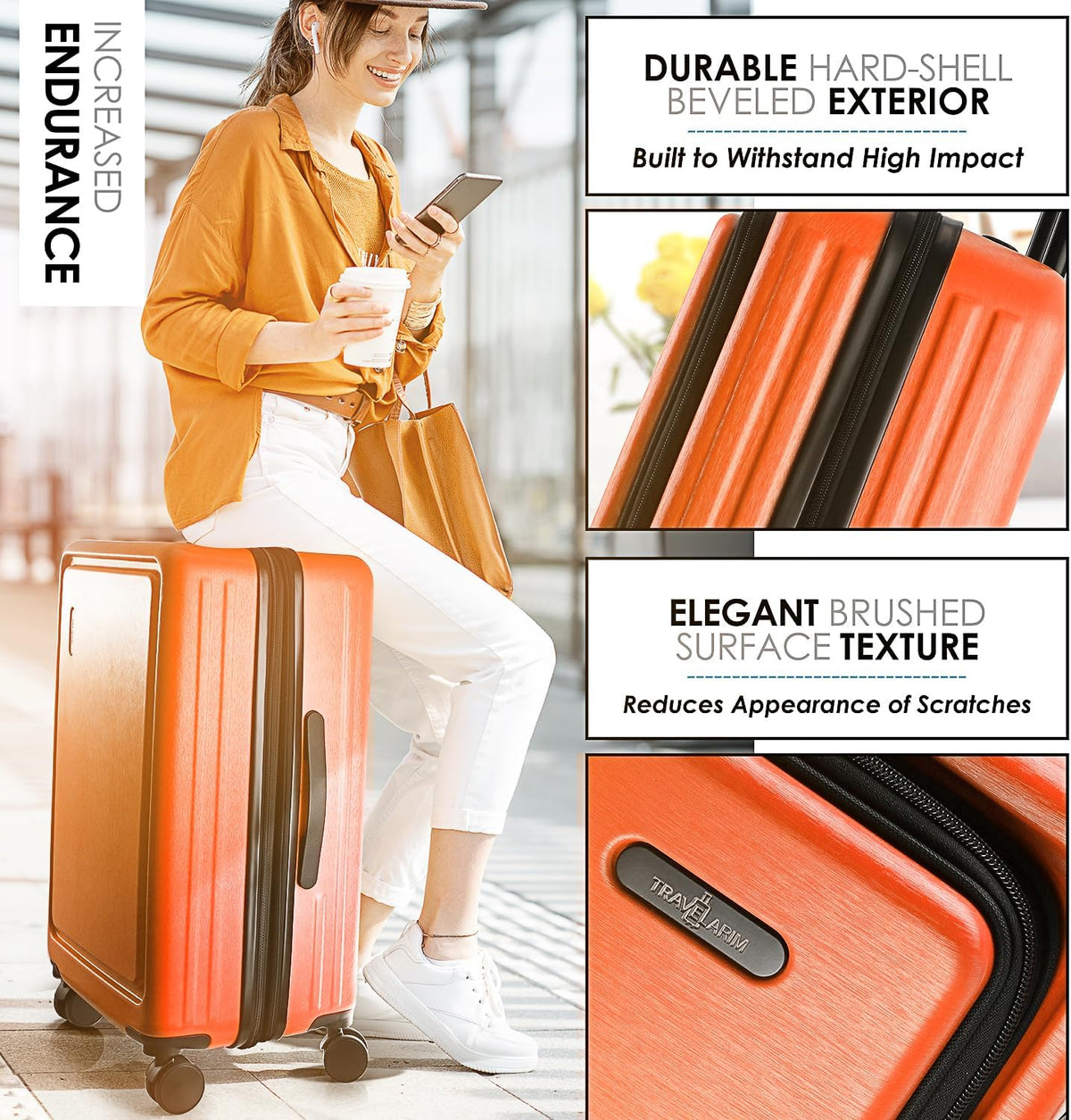 20 Inch Carry On Luggage 22x14x9 Airline Approved, Carry On Suitcase with Wheels, Hard-shell Carry-on Luggage, Durable Luggage Carry-On, Sage Green Small Suitcase with Cosmetic Case