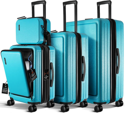 20 Inch Carry On Luggage 22x14x9 Airline Approved, Carry On Suitcase with Wheels, Hard-shell Carry-on Luggage, Durable Luggage Carry-On, Sage Green Small Suitcase with Cosmetic Case