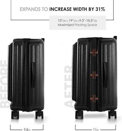 20 Inch Carry On Luggage 22x14x9 Airline Approved, Carry On Suitcase with Wheels, Hard-shell Carry-on Luggage, Durable Luggage Carry-On, Sage Green Small Suitcase with Cosmetic Case