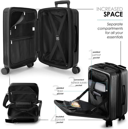 20 Inch Carry On Luggage 22x14x9 Airline Approved, Carry On Suitcase with Wheels, Hard-shell Carry-on Luggage, Durable Luggage Carry-On, Sage Green Small Suitcase with Cosmetic Case
