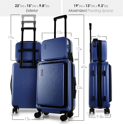 20 Inch Carry On Luggage 22x14x9 Airline Approved, Carry On Suitcase with Wheels, Hard-shell Carry-on Luggage, Durable Luggage Carry-On, Sage Green Small Suitcase with Cosmetic Case
