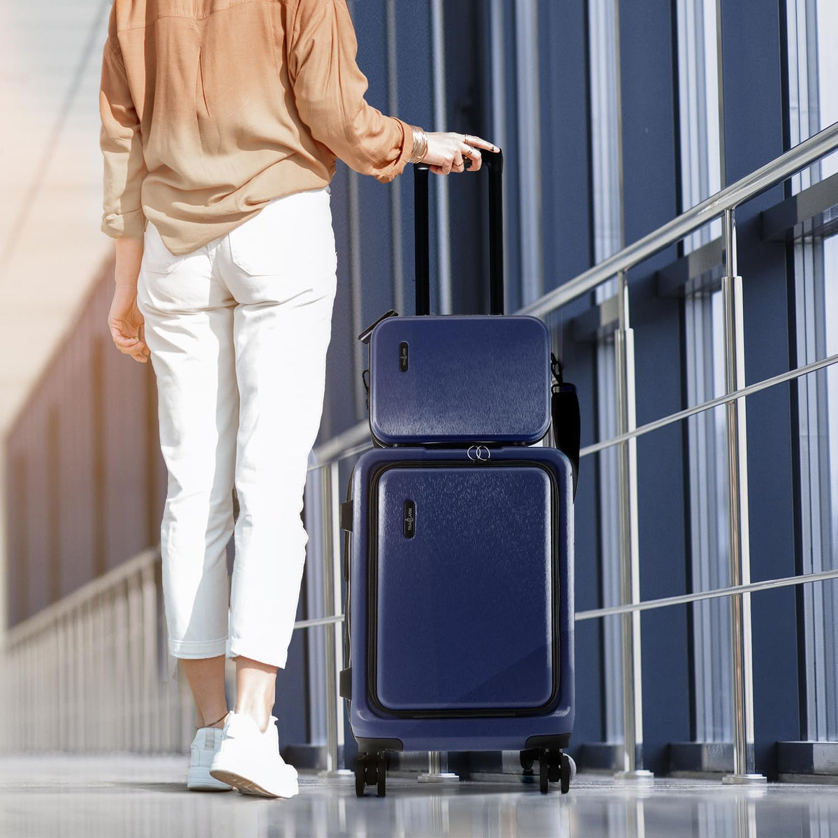 20 Inch Carry On Luggage 22x14x9 Airline Approved, Carry On Suitcase with Wheels, Hard-shell Carry-on Luggage, Durable Luggage Carry-On, Sage Green Small Suitcase with Cosmetic Case