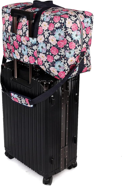 22" Foldable Large Travel Duffel Duffle Bag Sports Gym Tote Bag For Women Overnight Carryon Weekend Bag Shoulder Bag Water Resistant