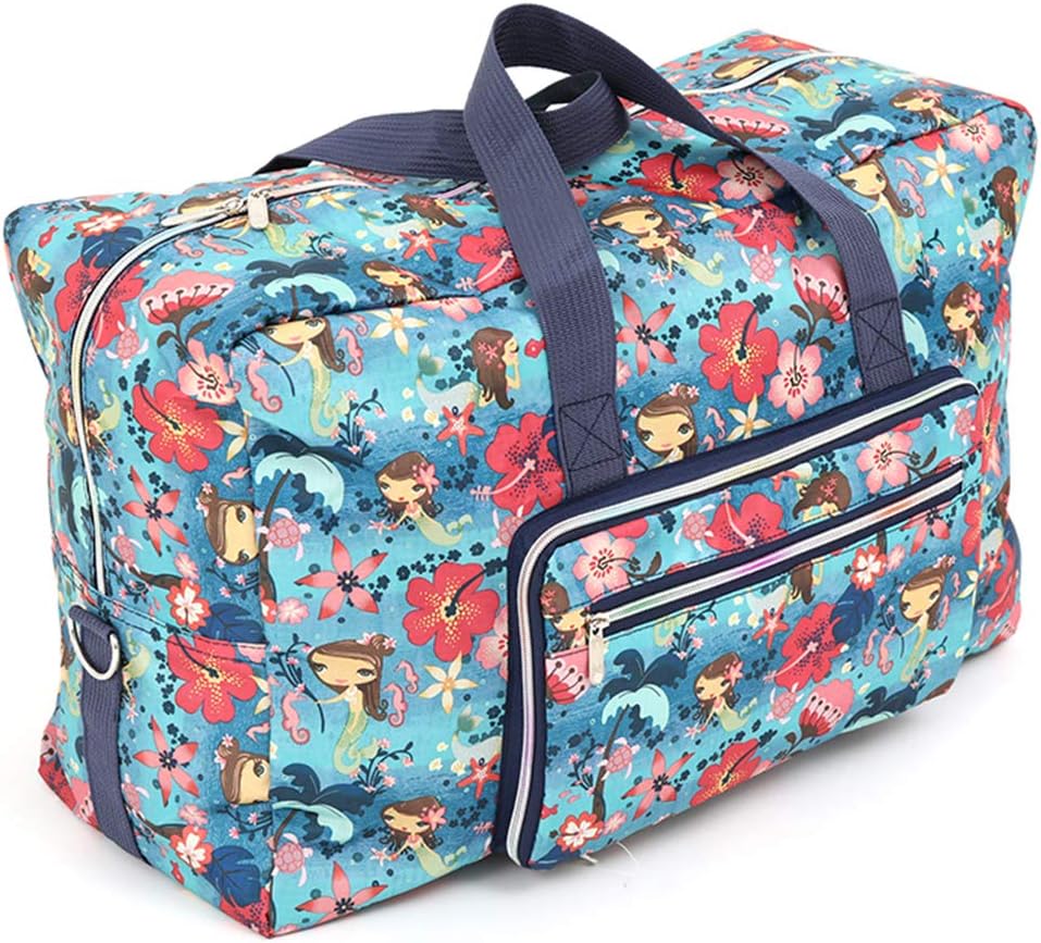 22" Foldable Large Travel Duffel Duffle Bag Sports Gym Tote Bag For Women Overnight Carryon Weekend Bag Shoulder Bag Water Resistant